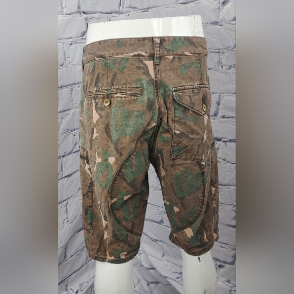 French Connection FCUK Men's Cargo Jean Shorts Vintage Y2K Camo Sz 30 Actual 32 - Picture 9 of 13